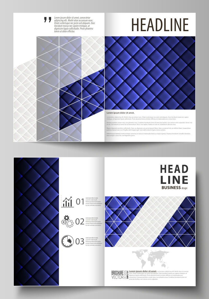 创意矢量抽象几何风格的宣传册设计