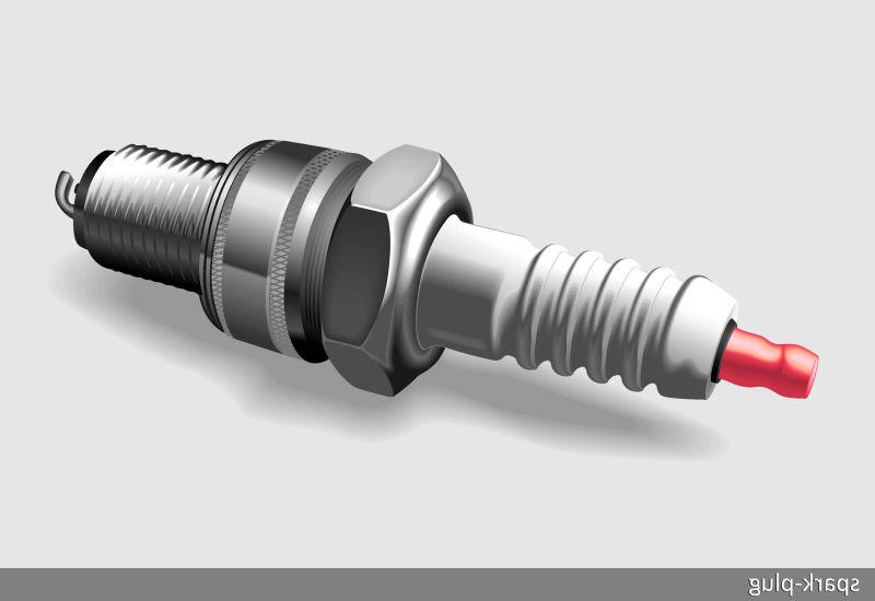 汽车上的火花塞矢量插图