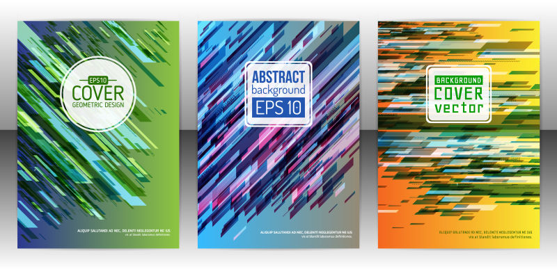 抽象彩色线条元素的宣传册封面设计矢量