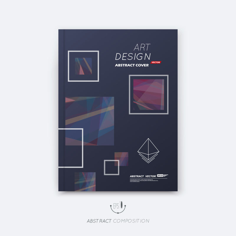 抽象矢量方形元素的宣传册封面设计