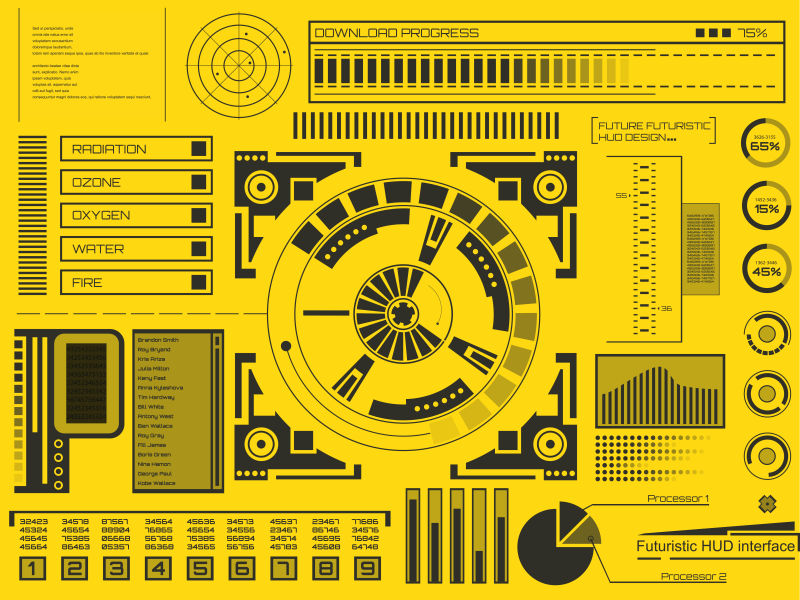 矢量的未来科技界面设计蓝图