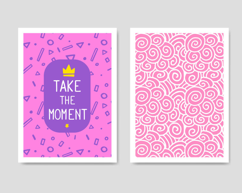 粉色抽象图案卡片矢量设计