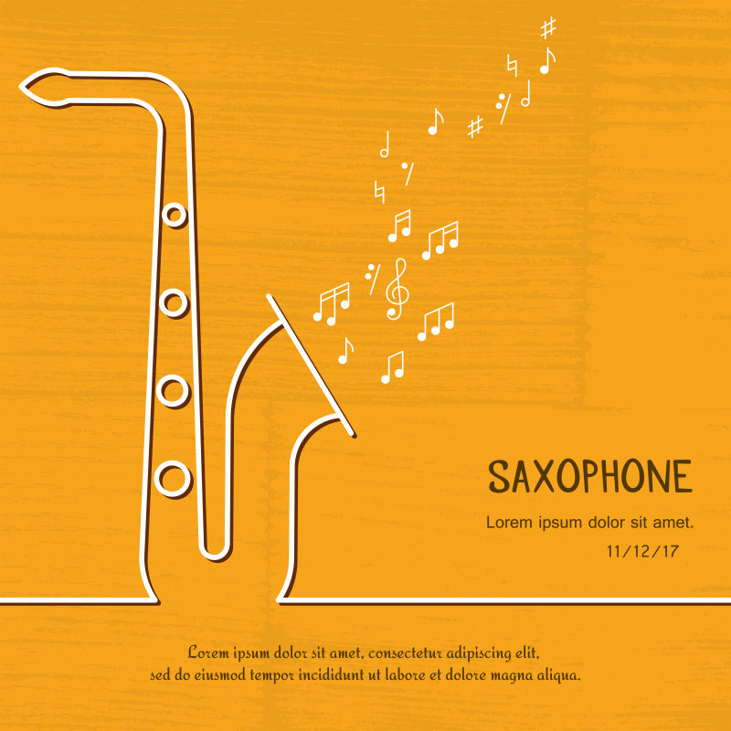 抽象音乐萨克斯管封面设计矢量图
