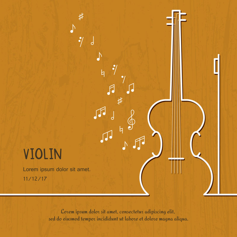 抽象小提琴音乐矢量海报设计