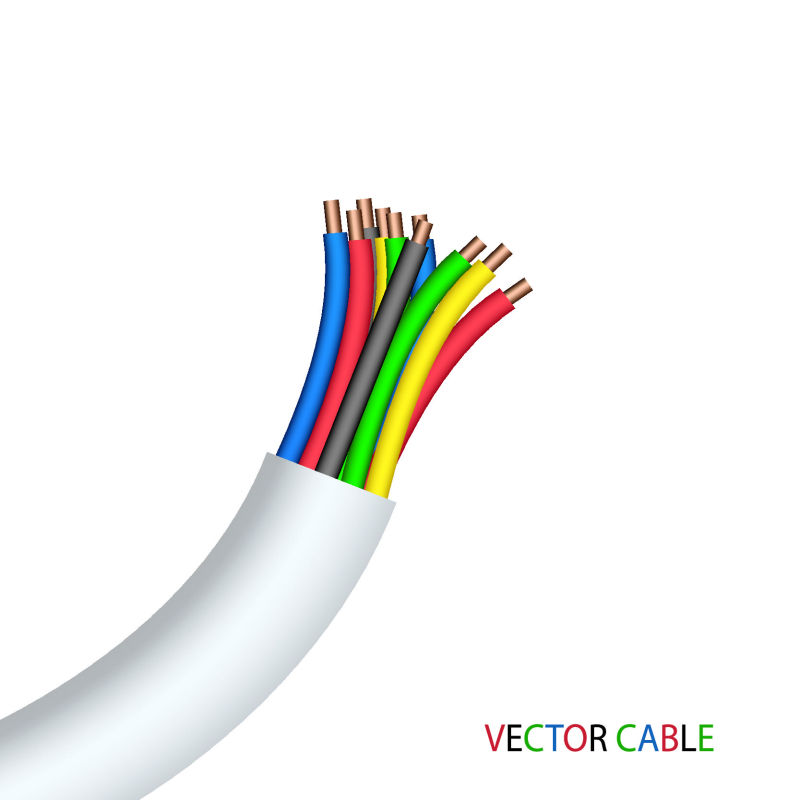 白色背景下的矢量电缆