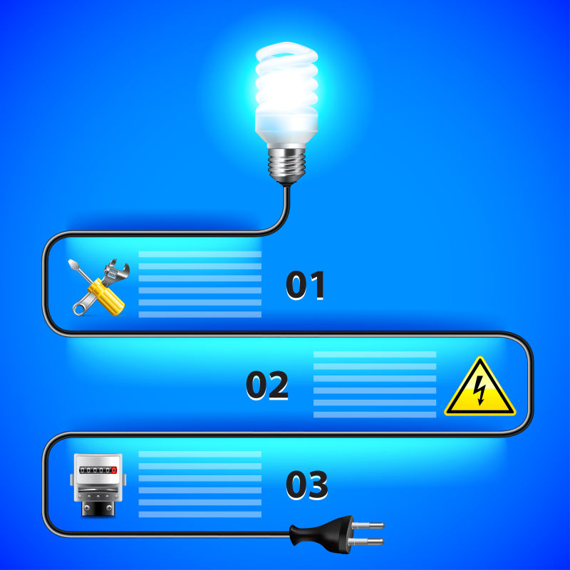 创意矢量节能灯泡元素的信息图表设计