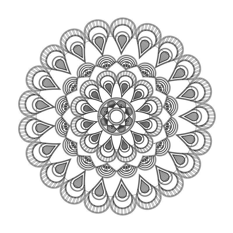 白色背景圆形花瓣装饰矢量插图