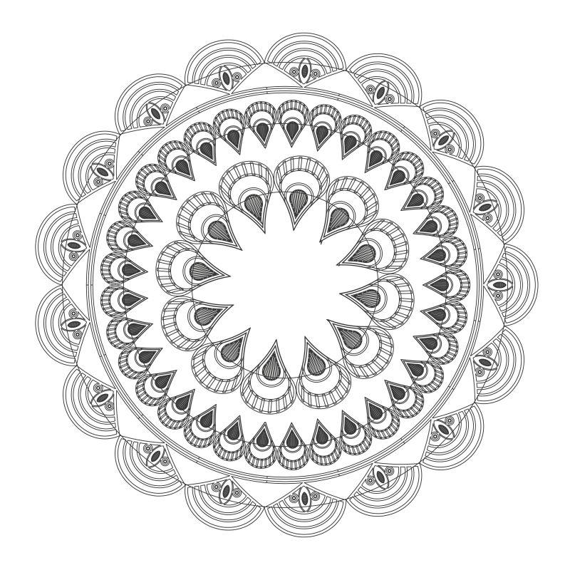 圆形花瓣装饰矢量插图