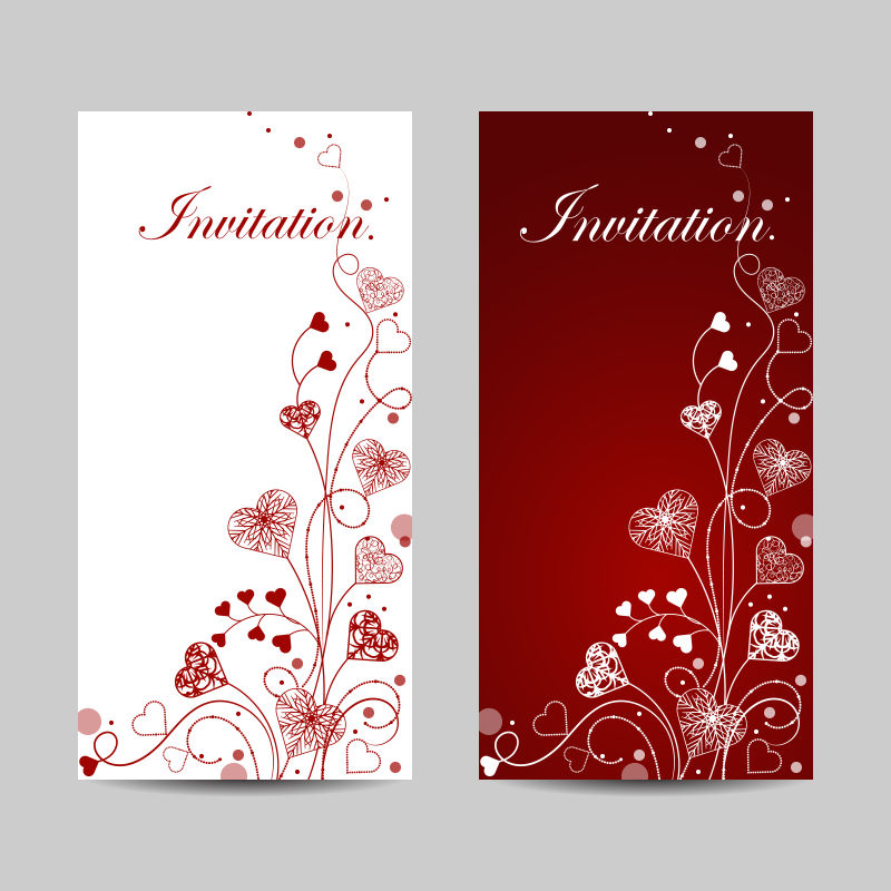 抽象矢量线性花卉装饰的卡片设计