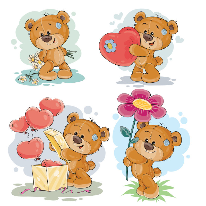 矢量泰迪熊艺术插图
