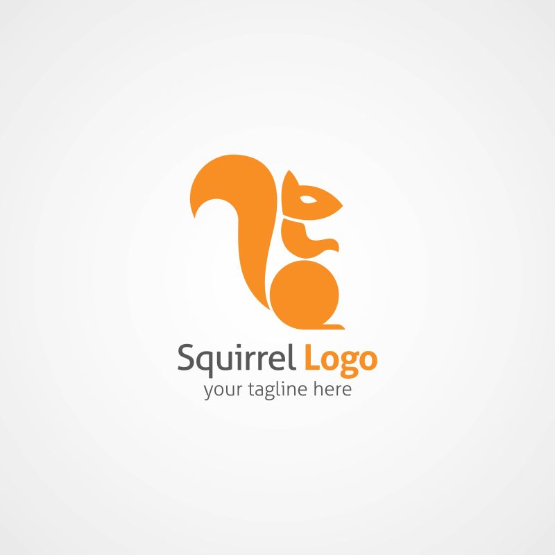 橙色松鼠矢量logo设计