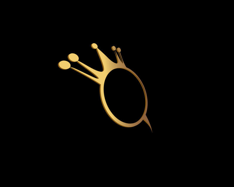 抽象矢量金色皇冠元素的标志设计