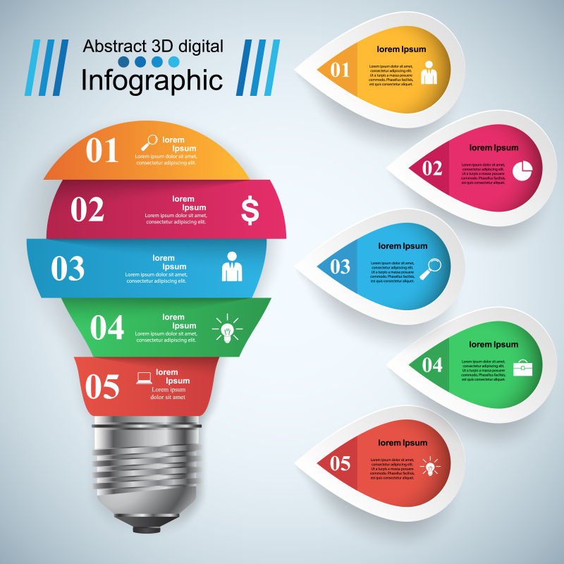 矢量信息灯泡图形设计