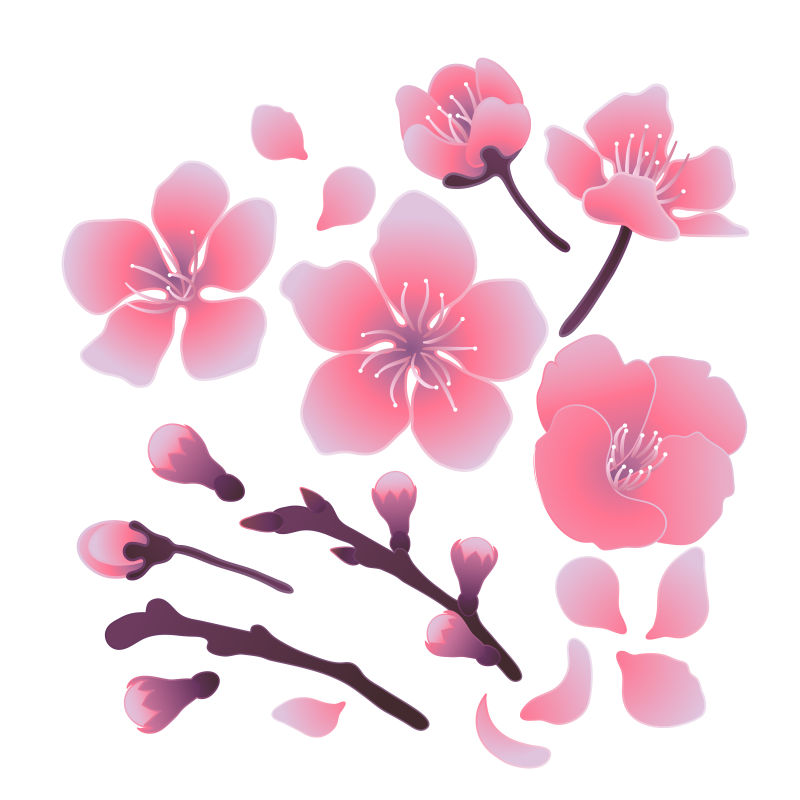 抽象矢量粉色樱花设计元素背景