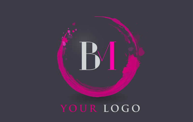 矢量设计字母bm圆形logo