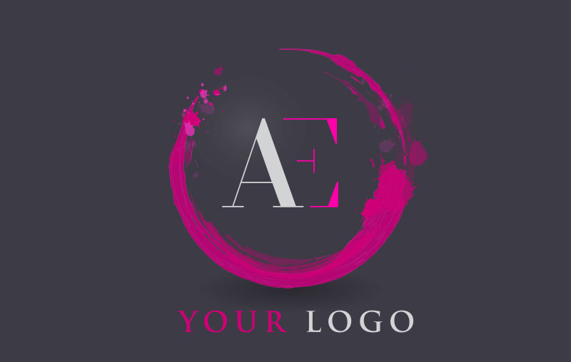 矢量设计字母AE圆形标志