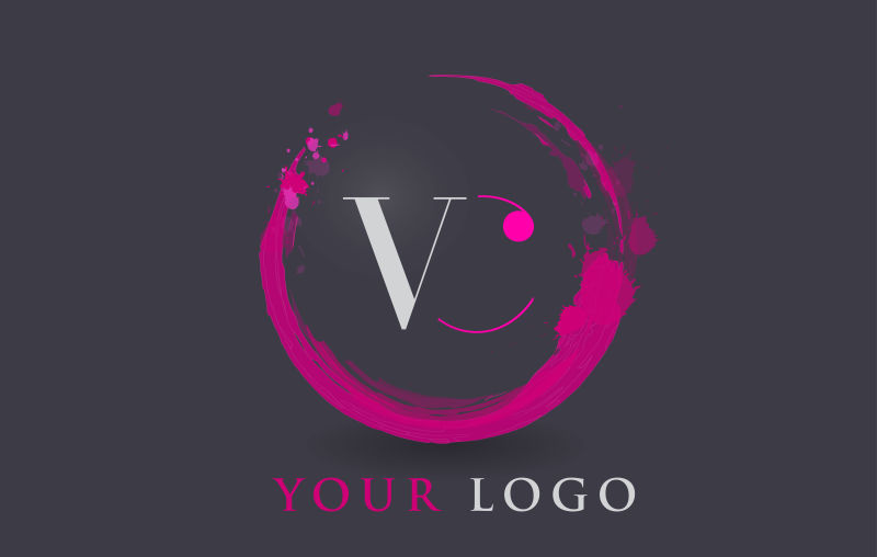矢量设计字母VC圆形标识