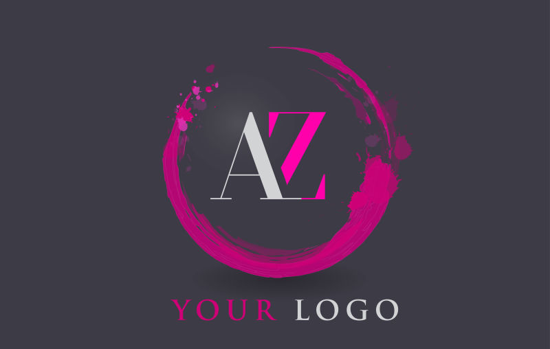 矢量设计字母AZ圆形logo