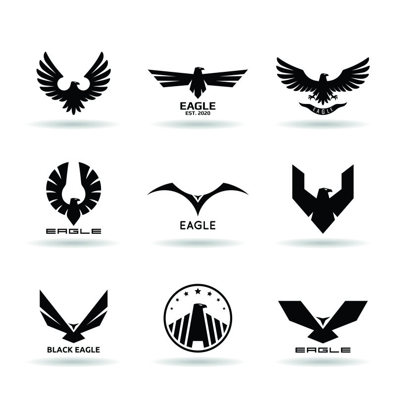 创意矢量飞鸟剪影的标志设计