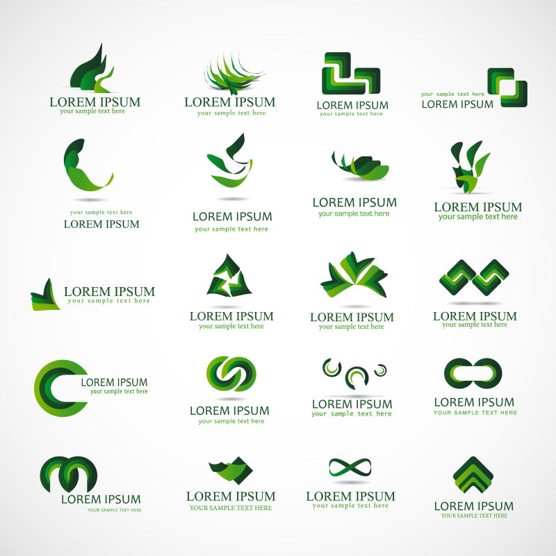矢量绿色抽象图标设计
