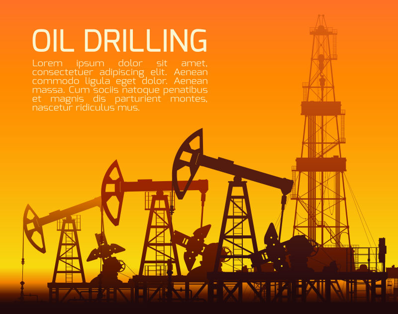 创意矢量开采石油的概念插图