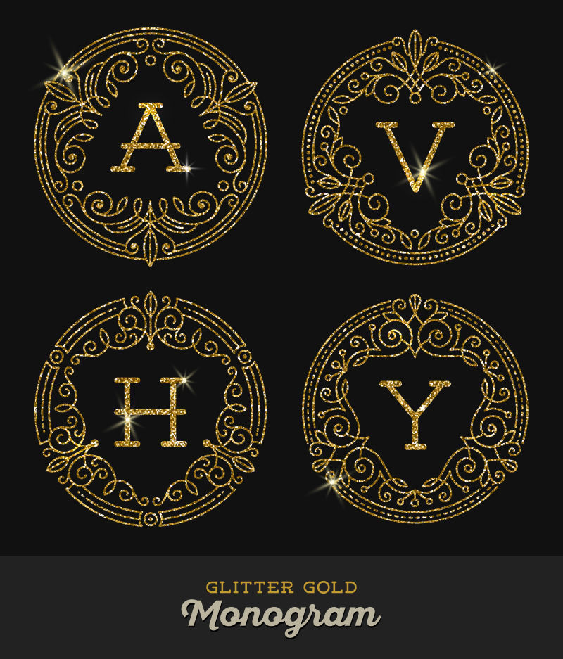 矢量金色闪光的字母logo