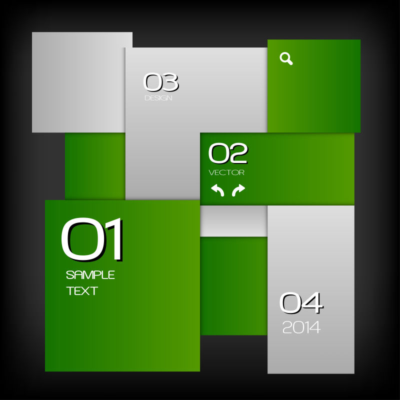 抽象矢量绿色方格排版布局背景设计