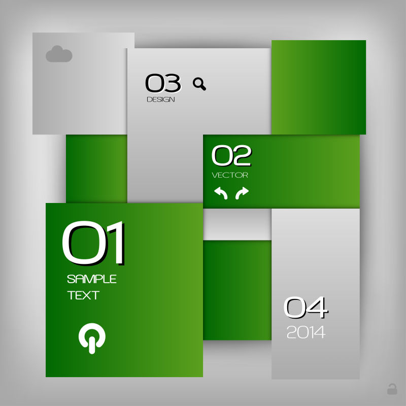 抽象矢量绿色方格元素布局背景设计