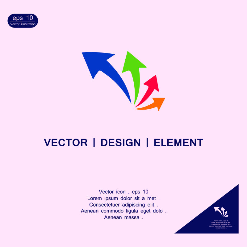 矢量抽象彩色箭头标志设计