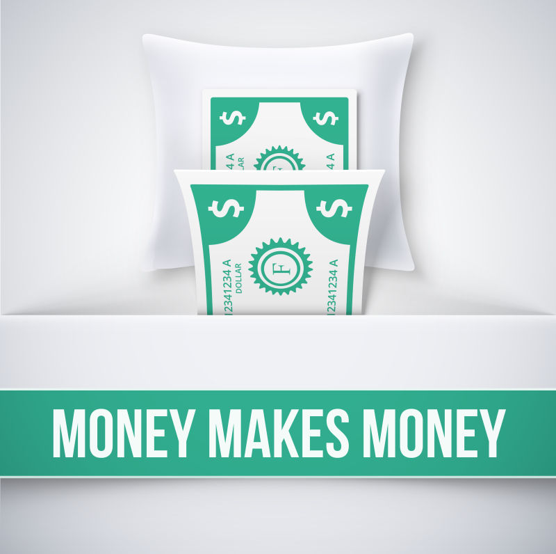 创意矢量现代钱生钱概念海报设计