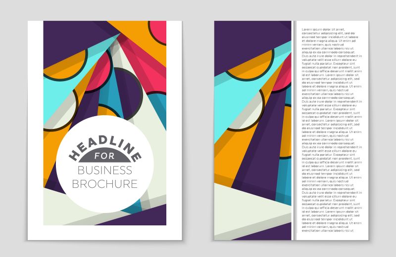 创意矢量彩色几何艺术宣传册平面设计