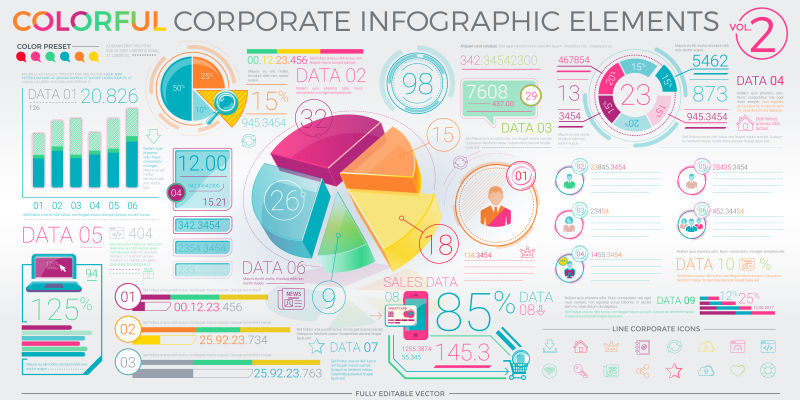 企业信息图表矢量设计