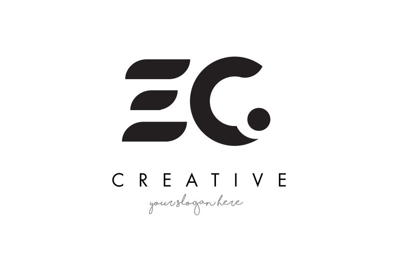 抽象矢量字母ec标志设计