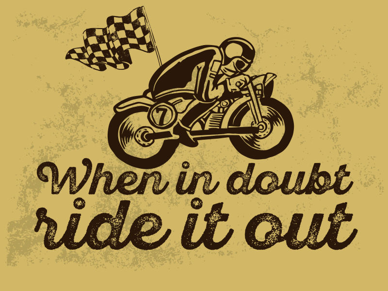创意矢量老式复古摩托车比赛主题插图
