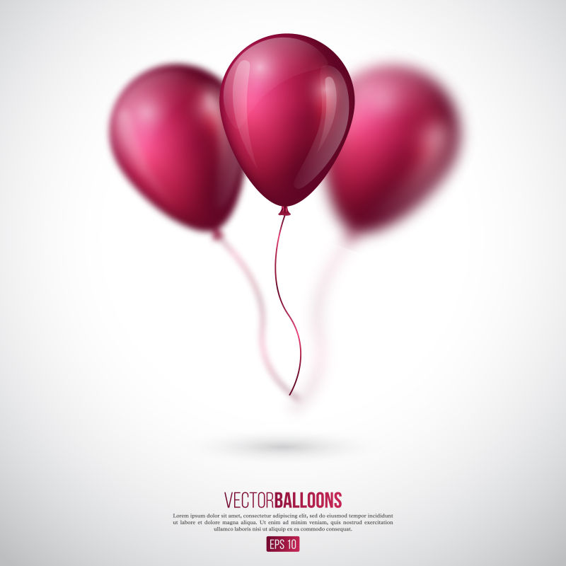 粉红色气球插图矢量设计