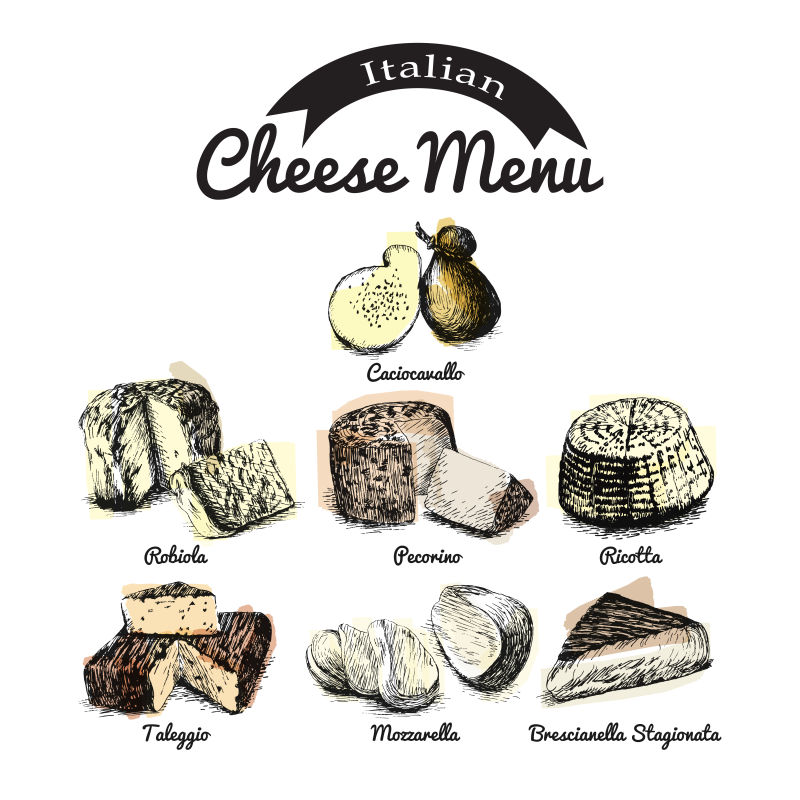 创意矢量现代古典奶酪菜单设计