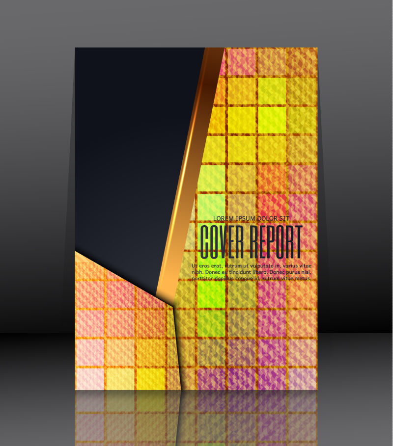 抽象矢量现代彩色方形元素宣传封面设计