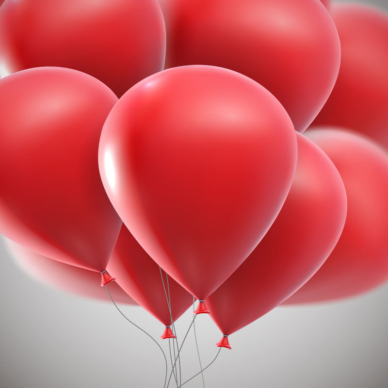抽象矢量红色气球设计