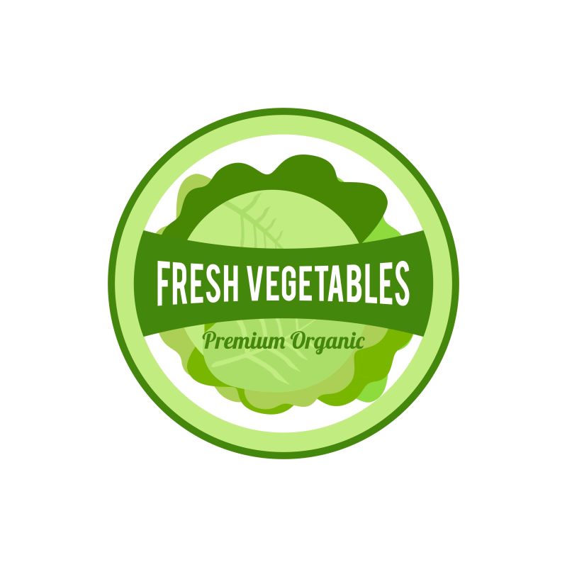 创意矢量新鲜蔬菜的标志设计
