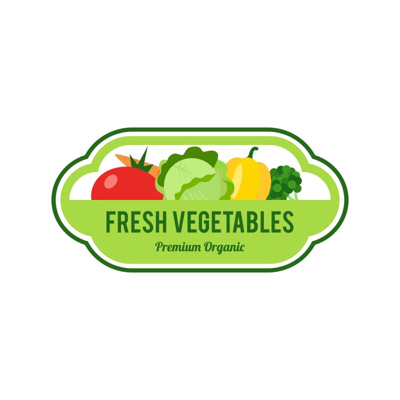 矢量新鲜蔬菜创意标志设计