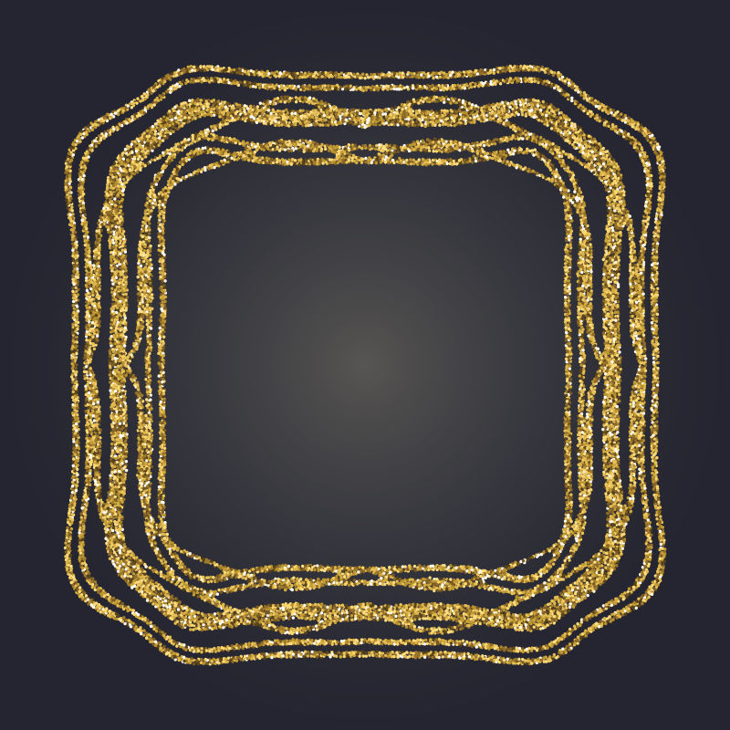 金色粉末图案方形边框矢量设计