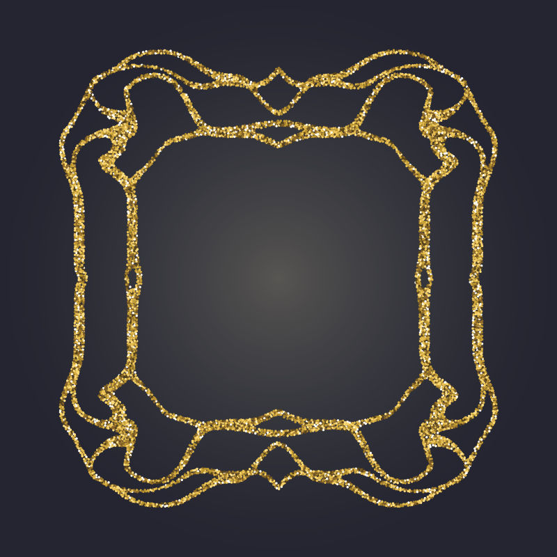 抽象的金色粉末框架矢量设计