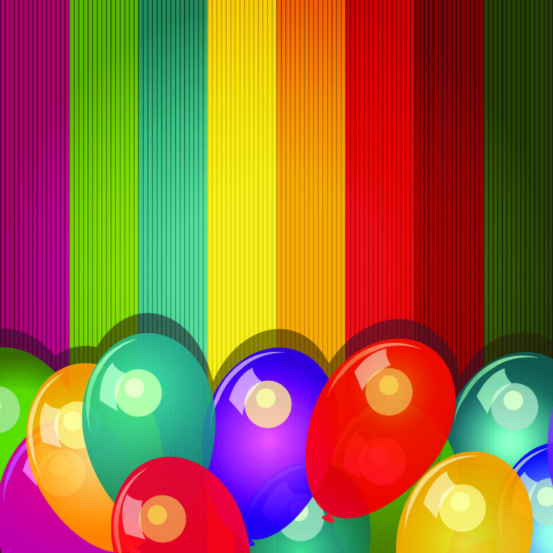 创意矢量彩色气球元素的平面背景设计