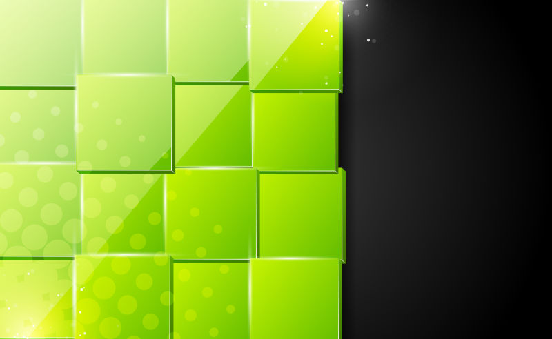 创意矢量现代绿色方格元素背景设计