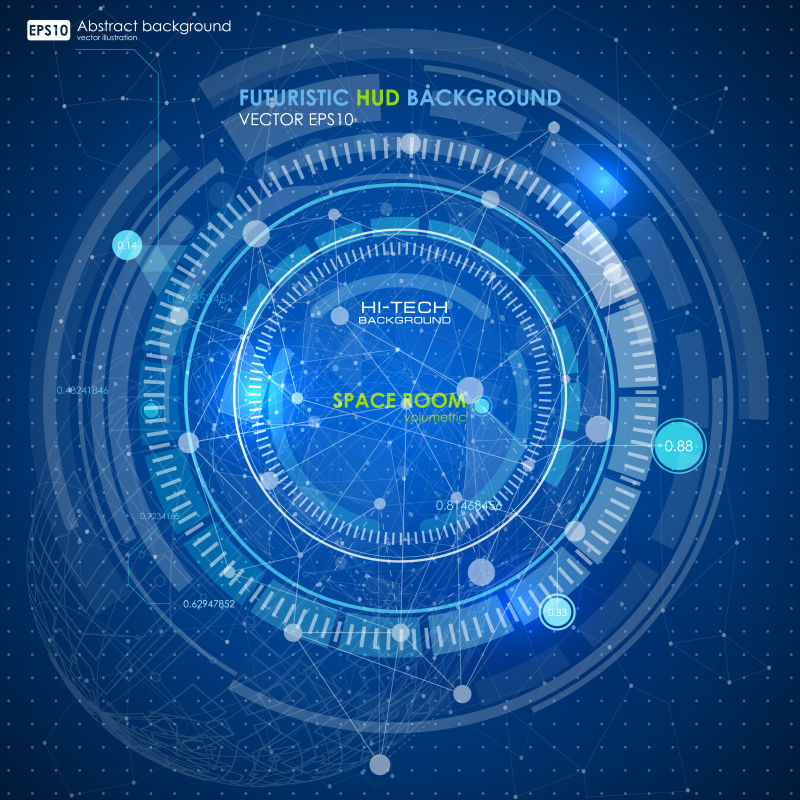 矢量的深蓝色未来用户界面