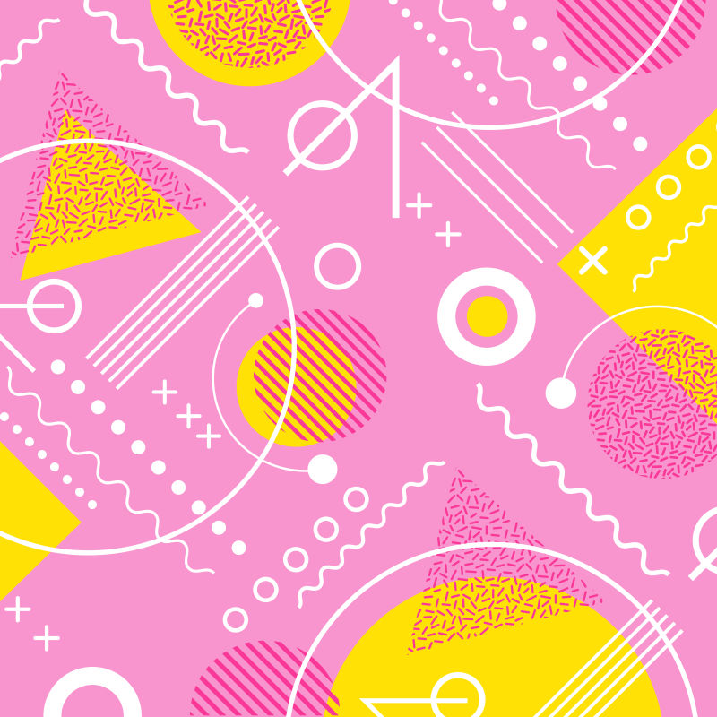 抽象矢量粉色主题几何装饰元素背景