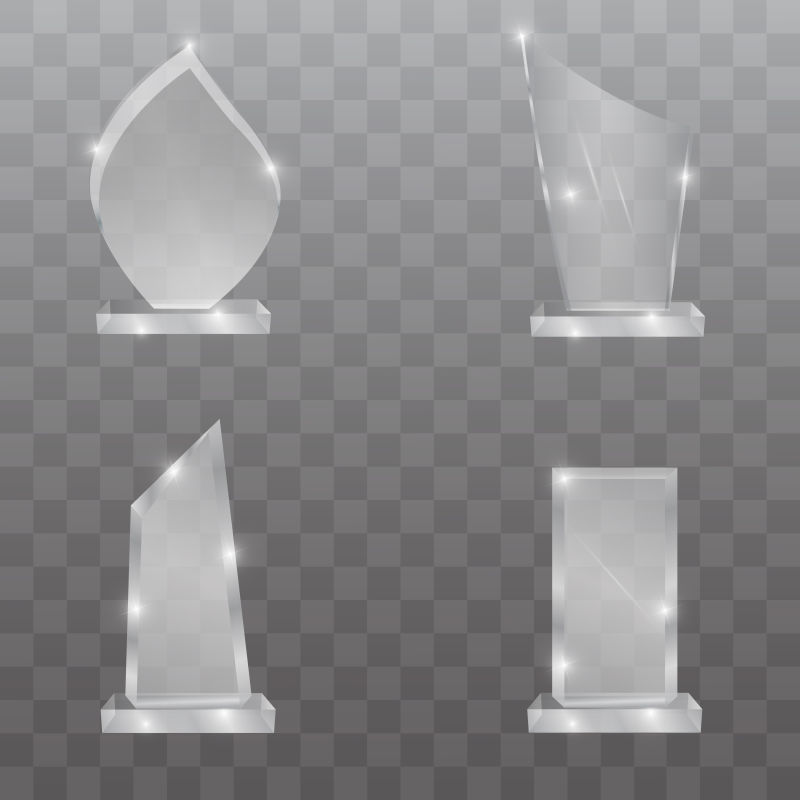 矢量抽象玻璃奖杯设计元素