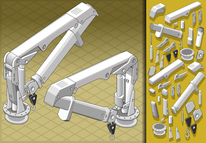 创意矢量现代机械臂插图