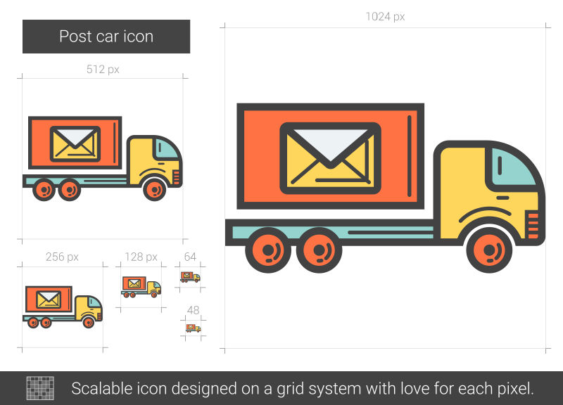 矢量邮政车辆图标