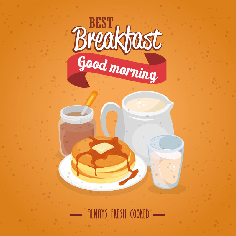 矢量早餐概念插图设计